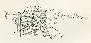 Den gamle kvinnen og grisen hennes av Arthur Rackham