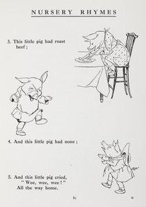 Denne lille grisen gikk på markedet - barnerim. av Arthur Rackham