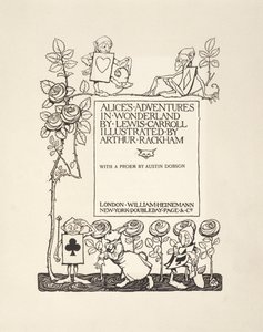 Tittelside, fra Alices Adventures in Wonderland, av Lewis Carroll, pub.1907 av Arthur Rackham