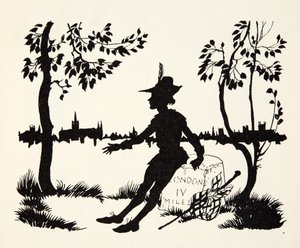 Snu igjen Whittington, tre ganger Lord Mayor of London, fra The Arthur Rackham Fairy Book, pub. 1933 av Arthur Rackham