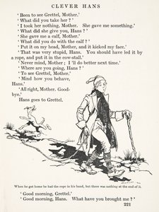 Da han kom hjem hadde han tauet i hånden, men det var ingenting på slutten av det, fra The Fairy Tales of the Brothers Grimm, pub. 1909
