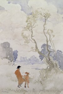 Vindfull dag (wc på papir) av Arthur Rackham