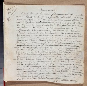 Manuskript til diktet "" Promonttoire"" av Arthur Rimbaud av Arthur Rimbaud