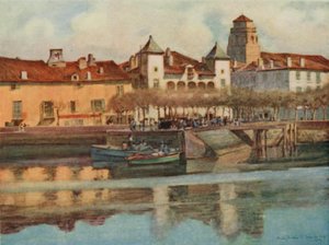 Baskerland: Lohobiague, St Jean de Luz (farge litho)