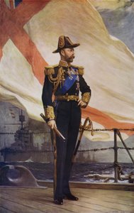 Kong George V i marineuniform (farge litho)
