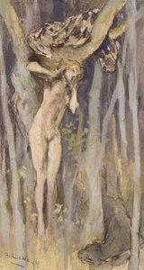 Hamadraid - Spirit of a Tree, ca. 1890 (pastell, blyant og akvarell på papir) av Arthur Wardle
