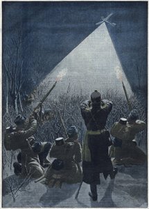 1913: Ved grensene til Galicia skyter østerrikere på russiske rekognoseringsfly (luftvernfly) av Artist Unknown