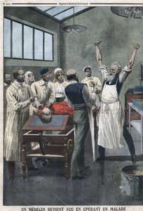 En kirurg ble gal mens han opererte en pasient på et sykehus i Razomin, Tsjita, Russland av Artist Unknown