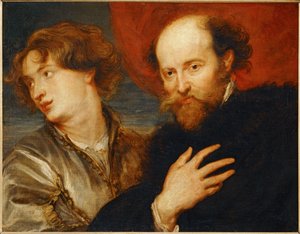 Idealisert dobbeltportrett av van Dyck og Rubens... av Artist Unknown