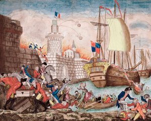 La Terreur: beleiringen av Toulon fra september til desember 1793 (gravering)