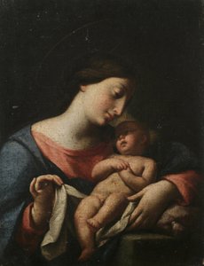 Madonna og barnet (olje på lerret)