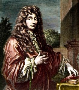 Portrett av CHRISTIAN HUYGENS (1629-1695) - nederlandsk matematiker, fysiker og astronom - Farget gravering - Portrett av Christiaan Huygens - nederlandsk fysiker og matematiker (1629-1695). av Artist Unknown