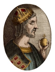 Portrett av Justinian I - Portrett av Justinian I (den store) (Flavius Petrus Sabbatius Justinianus) (482–565), østromersk keiser av Artist Unknown