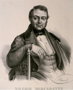 Portrett av Saverio Mercadante (etsing) av Artist Unknown