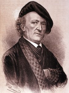 Portrett av Wilhelm Richard Wagner (etsing) av Artist Unknown