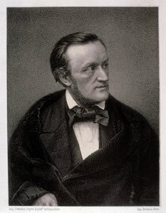 Portrett av Wilhelm Richard Wagner (etsing) av Artist Unknown