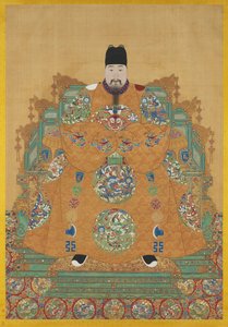 Portrett av Zhu Youyuan (1476–1519) (hengende skriftrull, blekk og farger på silke) av Artist Unknown