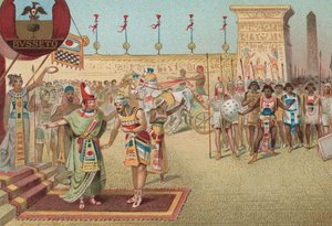 Radames#39; triumferende tilbakekomst, kommandøren for den egyptiske hæren, akt II, scene 2 fra operaen Aida av Giuseppe Verdi