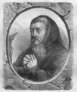 Portrett av François Joseph Le Clerc du Tremblay, marki de Maffliers, kjent som pater Joseph Capuchin, religiøs og fransk statsmann. av Artist Unknown