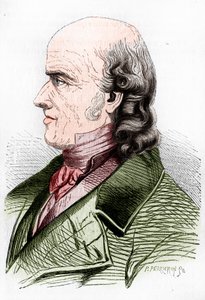 Portrett av Samuel Hahnemann, homeopatiens far. av Artist Unknown