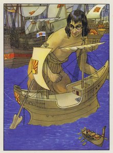 Illustrasjon for Gullivers reiser av Jonathan Swift av Artus Scheiner