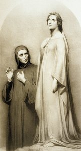 Dante og Beatrice (gravering) av Ary (after) Scheffer