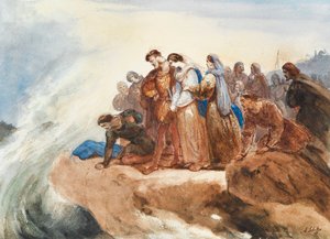 Illustrasjon til balladen Der Taucher The Diver av Friedrich Schiller.