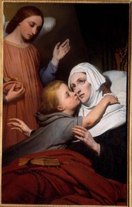 The Charitable Child Et lite barn gir et kyss til en allitt kvinne. Maleri av Ary Scheffer (1795-1858) 1840 Nantes, Musee des Beaux Arts av Ary Scheffer
