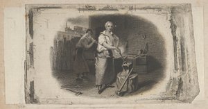 Seddelvignett med smed og smie, ca. 1824-37.
