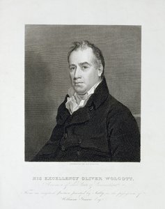Hans eksellens Oliver Wolcott, guvernør i staten Connecticut, ca. 1820 (linjegravering) av Asher Brown Durand