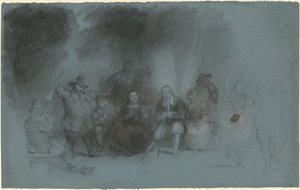 Studie for "Dance on the Battery in Presence of Peter Stuyvesant" av Asher Brown Durand
