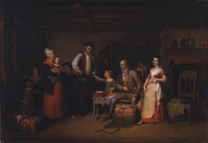 Pedlaren viser frem varene sine av Asher Brown Durand