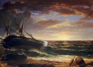 Det strandede skipet, 1844. av Asher Brown Durand