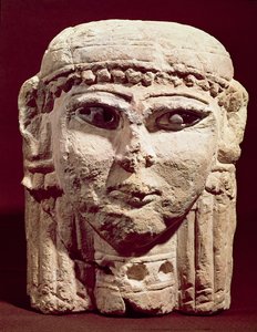 Hodet for gudinnen Ishtar, fra Amman, Jordan av Assyrian