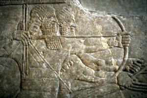 Kong Ashurnasirpal II under en kongelig løvejakt, 650-620 f.Kr av Assyrian