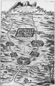 Mesopotamia, tigeren og Eufrat - i "" Tirris Babel", av Athanasie Kirecheri S.J., Amsterdam av Athanasius Kircher