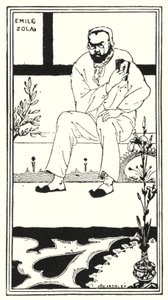Portrett av Emile Zola (gravering) av Aubrey (after) Beardsley