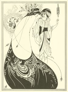 Påfuglskjørtet (litografi) av Aubrey (after) Beardsley