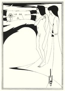 Kvinnen i månen (gravering) av Aubrey (after) Beardsley