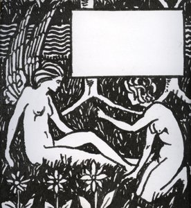 Kapitteloverskrift for Le Morte dArthur, 1893 (penn og svart blekk på papir) av Aubrey Beardsley