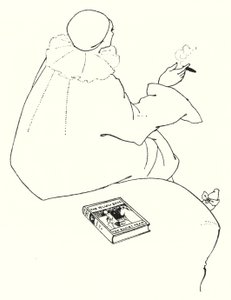 Design for et invitasjonskort av Aubrey Beardsley