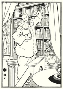 Design for forsiden av "Pierrot" av Aubrey Beardsley