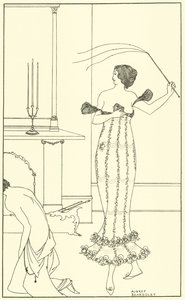 Frontispice, den fullstendige og sanne beretningen om det fantastiske oppdraget til Earl Lavender av Aubrey Beardsley