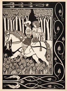 Hvordan kong Mark og sir Dinadan hørte sir Palomides begeistre La Beale Isoud av Aubrey Beardsley