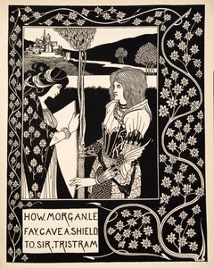 Hvordan Morgan Le Fay ga et skjold til Sir Tristram av Aubrey Beardsley
