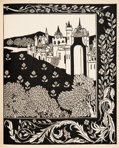 Hvordan dronning Guenever red på Maying av Aubrey Beardsley