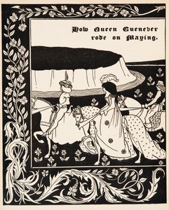 Hvordan dronning Guenever red på Maying av Aubrey Beardsley