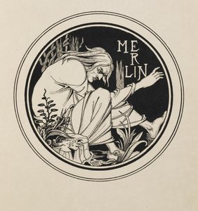 Merlin fra en bok med femti tegninger av Aubrey Beardsley
