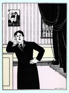Oscar Wilde, cirka 1895 (silketrykk) av Aubrey Beardsley