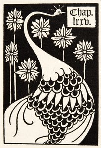Påfugl, kapitteloverskrift av Aubrey Beardsley